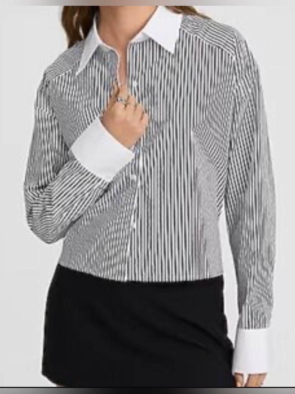 Express NWT Women’s Black & White Striped Button-Up Shirt